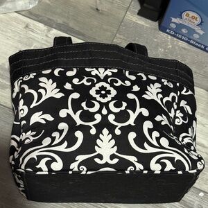 Thirty-One Elegant Black and White Tote Bag EUC